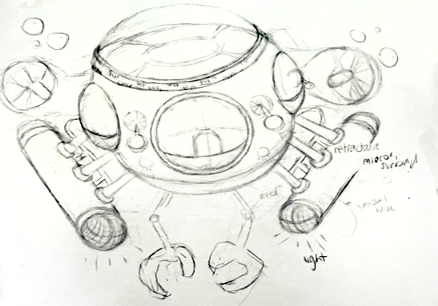 student design of submersible for Dean's Blue Hole XR project