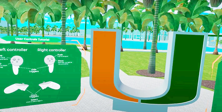 University of Miami First Year Directions UMverse VR experience on Virtual UM campus 
