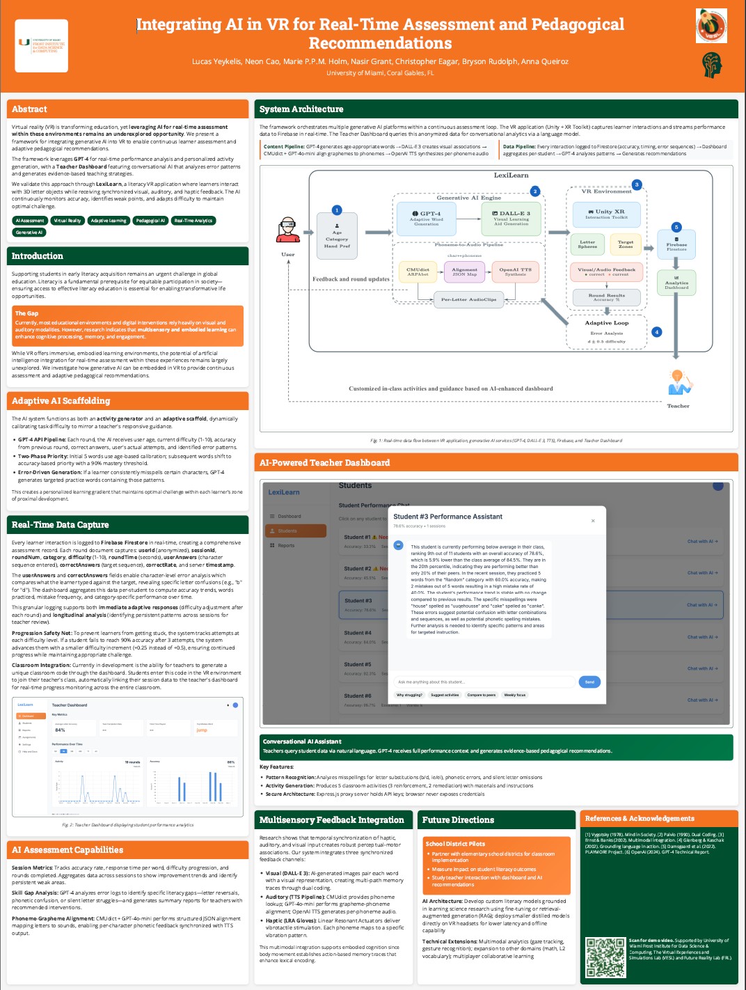 Research poster: Integrating AI in VR for Real-Time Assessment